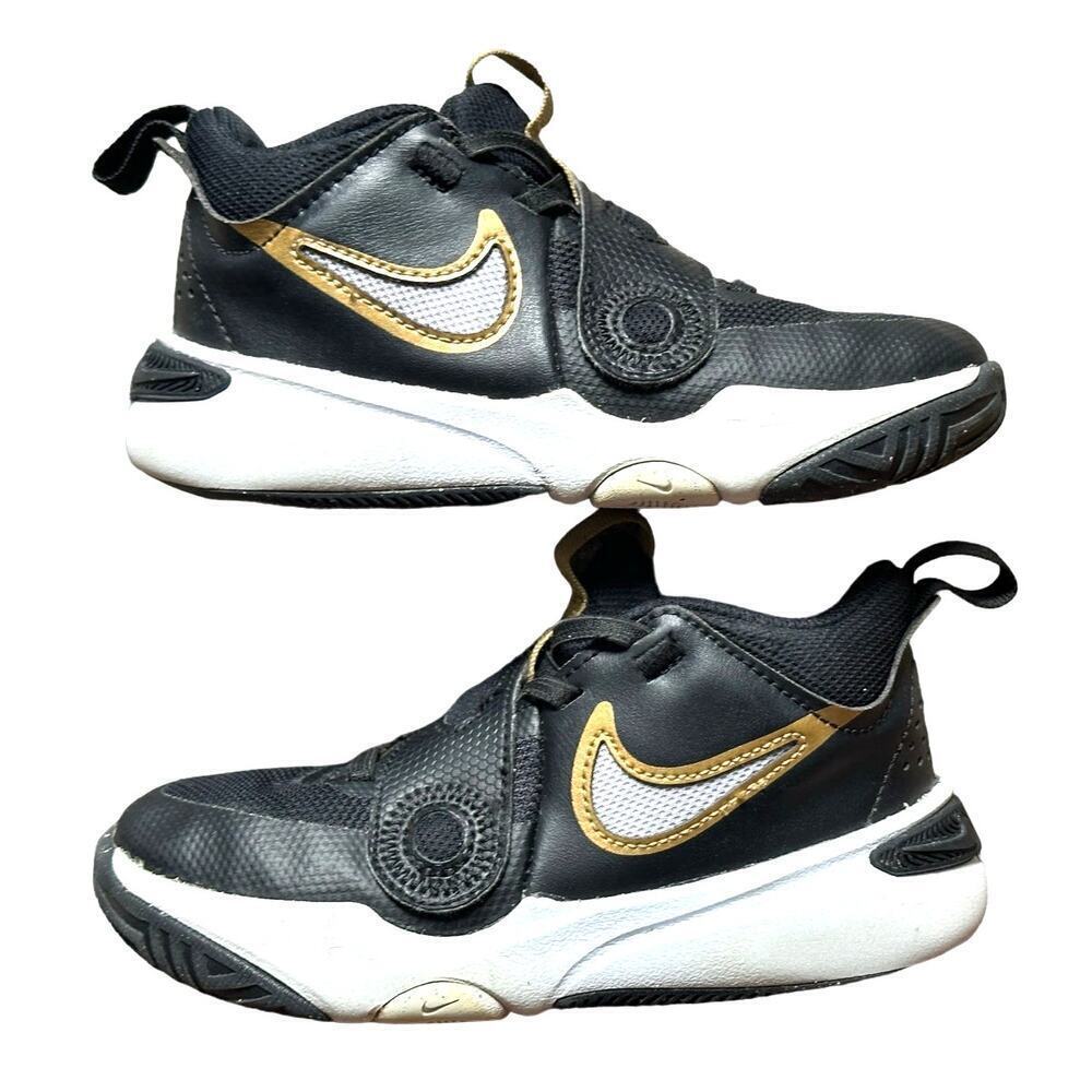 Nike Team Hustle D 11 - Little Kids Size 11.5c - Black and gold